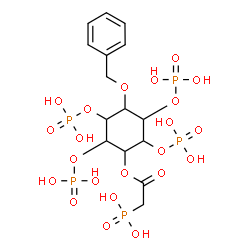 ChemSpider 2D Image | (2-{[(1s,2R,3R,4r,5S,6S)-4-(Benzyloxy)-2,3,5,6-tetrakis(phosphonooxy)cyclohexyl]oxy}-2-oxoethyl)phosphonic acid | C15H25O22P5