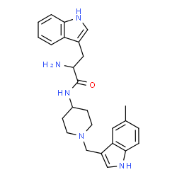 ChemSpider 2D Image | N-{1-[(5-Methyl-1H-indol-3-yl)methyl]-4-piperidinyl}-L-tryptophanamide | C26H31N5O