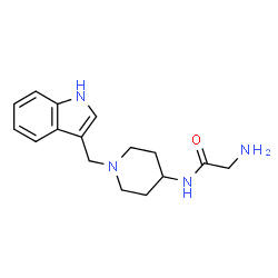 ChemSpider 2D Image | N-[1-(1H-Indol-3-ylmethyl)-4-piperidinyl]glycinamide | C16H22N4O