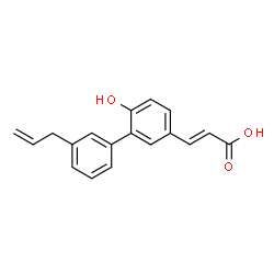 ChemSpider 2D Image | (2E)-3-(3'-Allyl-6-hydroxy-3-biphenylyl)acrylic acid | C18H16O3