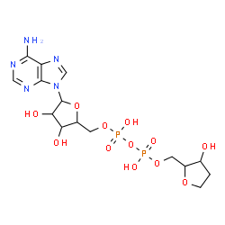 ChemSpider 2D Image | [(2r,3s,4r,5r)-5-(6-Amino-9h-Purin-9-Yl)-3,4-Dihydroxytetrahydrofuran-2-Yl]methyl [(2r,3s)-3-Hydroxytetrahydrofuran-2-Yl]methyl Dihydrogen Diphosphate | C15H23N5O12P2