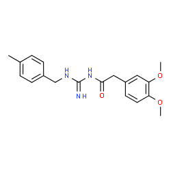 ChemSpider 2D Image | 2-(3,4-Dimethoxyphenyl)-N-[N-(4-methylbenzyl)carbamimidoyl]acetamide | C19H23N3O3