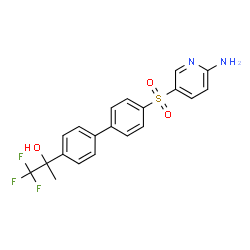 ChemSpider 2D Image | (2S)-2-{4'-[(6-Amino-3-pyridinyl)sulfonyl]-4-biphenylyl}-1,1,1-trifluoro-2-propanol | C20H17F3N2O3S