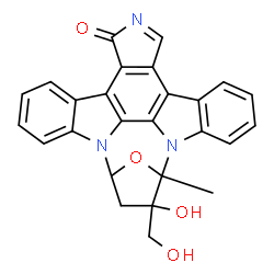 ChemSpider 2D Image | (15S,16S,18R)-16-Hydroxy-16-(hydroxymethyl)-15-methyl-28-oxa-4,14,19-triazaoctacyclo[12.11.2.1~15,18~.0~2,6~.0~7,27~.0~8,13~.0~19,26~.0~20,25~]octacosa-1,4,6,8,10,12,20,22,24,26-decaen-3-one | C26H19N3O4