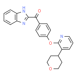 ChemSpider 2D Image | 1H-Benzimidazol-2-yl(4-{[3-(tetrahydro-2H-pyran-4-yl)-2-pyridinyl]oxy}phenyl)methanone | C24H21N3O3