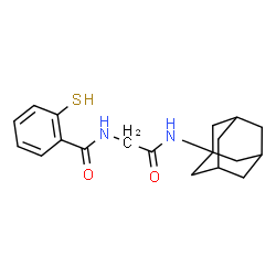 ChemSpider 2D Image | N-{2-[(3s,5s,7s)-Adamantan-1-ylamino]-2-oxoethyl}-2-sulfanylbenzamide | C19H24N2O2S