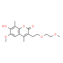 ChemSpider 2D Image | 7-Hydroxy-6-methoxy-3-[2-(2-methoxyethoxy)ethyl]-4,8-dimethyl-2H-chromen-2-one | C17H22O6