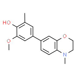 ChemSpider 2D Image | 2-Methoxy-6-methyl-4-(4-methyl-3,4-dihydro-2H-1,4-benzoxazin-7-yl)phenol | C17H19NO3