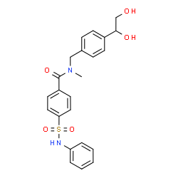 ChemSpider 2D Image | N-{4-[(1S)-1,2-Dihydroxyethyl]benzyl}-N-methyl-4-(phenylsulfamoyl)benzamide | C23H24N2O5S