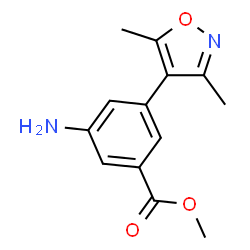 ChemSpider 2D Image | Methyl 3-amino-5-(3,5-dimethyl-1,2-oxazol-4-yl)benzoate | C13H14N2O3