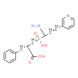 ChemSpider 2D Image | 3-{[(R)-1-Amino-3-(Pyridin-3-Yl)propyl](Hydroxy)phosphoryl}-(S)-2-Benzylpropanoic Acid | C18H23N2O4P