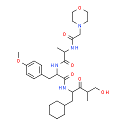 ChemSpider 2D Image | N-(4-Morpholinylacetyl)-D-alanyl-N-[(2S,4R)-1-cyclohexyl-5-hydroxy-4-methyl-3-oxo-2-pentanyl]-O-methyl-L-tyrosinamide | C31H48N4O7