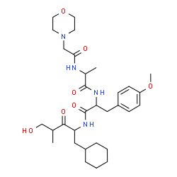 ChemSpider 2D Image | N-(4-Morpholinylacetyl)-L-alanyl-N-[(2S,4R)-1-cyclohexyl-5-hydroxy-4-methyl-3-oxo-2-pentanyl]-O-methyl-L-tyrosinamide | C31H48N4O7