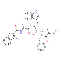 ChemSpider 2D Image | N-[(3-Methyl-1H-inden-2-yl)carbonyl]-D-alanyl-N-[(2S,4R)-5-hydroxy-4-methyl-3-oxo-1-phenyl-2-pentanyl]-L-tryptophanamide | C37H40N4O5