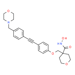 ChemSpider 2D Image | N-Hydroxy-4-[(4-{[4-(4-morpholinylmethyl)phenyl]ethynyl}phenoxy)methyl]tetrahydro-2H-pyran-4-carboxamide | C26H30N2O5