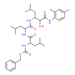 ChemSpider 2D Image | N-[(Benzyloxy)carbonyl]-L-leucyl-N-{(2S,3S)-1-[(2,4-dimethylphenyl)amino]-2-hydroxy-5-methyl-1-oxo-3-hexanyl}-L-leucinamide | C35H52N4O6