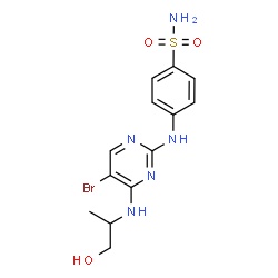 ChemSpider 2D Image | 4-((5-Bromo-4-(Prop-2-Yn-1-Ylamino)pyrimidin-2-Yl)amino)benzenesulfonamide | C13H16BrN5O3S