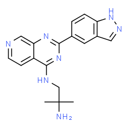 ChemSpider 2D Image | N~1~-[2-(1H-Indazol-5-yl)pyrido[3,4-d]pyrimidin-4-yl]-2-methyl-1,2-propanediamine | C18H19N7