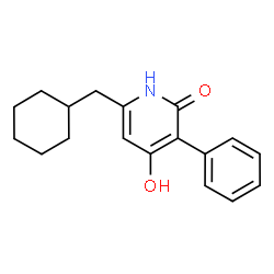 ChemSpider 2D Image | 6-(Cyclohexylmethyl)-4-hydroxy-3-phenyl-2(1H)-pyridinone | C18H21NO2