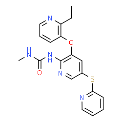 ChemSpider 2D Image | 1-{3-[(2-Ethyl-3-pyridinyl)oxy]-5-(2-pyridinylsulfanyl)-2-pyridinyl}-3-methylurea | C19H19N5O2S
