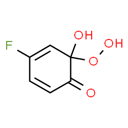 ChemSpider 2D Image | (6S)-4-Fluoro-6-hydroperoxy-6-hydroxy-2,4-cyclohexadien-1-one | C6H5FO4