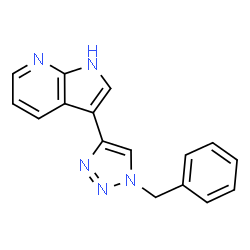ChemSpider 2D Image | 3-(1-Benzyl-1H-1,2,3-triazol-4-yl)-1H-pyrrolo[2,3-b]pyridine | C16H13N5