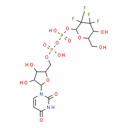 ChemSpider 2D Image | [(2r,3s,4r,5r)-5-(2,4-Dioxo-3,4-Dihydropyrimidin-1(2h)-Yl)-3,4-Dihydroxytetrahydrofuran-2-Yl]methyl (2r,5s,6r)-3,3,4,4-Tetrafluoro-5-Hydroxy-6-(Hydroxymethyl)tetrahydro-2h-Pyran-2-Yl Dihydrogen Diphosphate (Non-Preferred Name) | C15H20F4N2O15P2