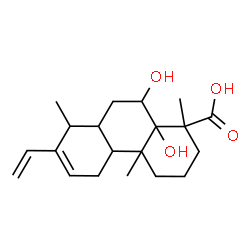 ChemSpider 2D Image | (5beta,6alpha,8alpha,14alpha)-5,6-Dihydroxy-14-methyl-13-vinylpodocarp-12-en-15-oic acid | C20H30O4