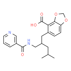 ChemSpider 2D Image | 5-[(2s)-4-Methyl-2-[(Pyridin-3-Ylcarbonylamino)methyl]pentyl]-1,3-Benzodioxole-4-Carboxylic Acid | C21H24N2O5