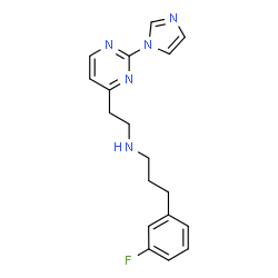 ChemSpider 2D Image | 3-(3-Fluorophenyl)-N-{2-[2-(1H-imidazol-1-yl)-4-pyrimidinyl]ethyl}-1-propanamine | C18H20FN5