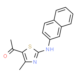 ChemSpider 2D Image | 1-[4-Methyl-2-(2-naphthylamino)-1,3-thiazol-5-yl]ethanone | C16H14N2OS