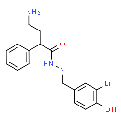 ChemSpider 2D Image | (2R)-4-Amino-N'-[(E)-(3-bromo-4-hydroxyphenyl)methylene]-2-phenylbutanehydrazide | C17H18BrN3O2