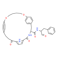 ChemSpider 2D Image | (11S)-4,9-Dioxo-N-[(2S)-1-oxo-3-phenyl-2-propanyl]-17,22-dioxa-10,30-diazatetracyclo[21.2.2.2~13,16~.1~5,8~]triaconta-1(25),5,7,13,15,23,26,28-octaene-11-carboxamide | C36H37N3O6