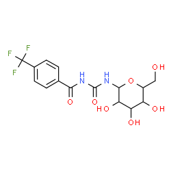 ChemSpider 2D Image | N-{[4-(Trifluoromethyl)benzoyl]carbamoyl}-beta-D-glucopyranosylamine | C15H17F3N2O7