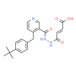ChemSpider 2D Image | (2E)-4-{N'-[4-(4-tert-butyl-benzyl)-pyridine-3-carbonyl]-hydrazino}-4-oxo-but-2-enoic acid | C21H23N3O4