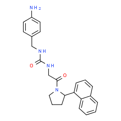 ChemSpider 2D Image | 1-(4-Aminobenzyl)-3-{2-[(2R)-2-(1-naphthyl)-1-pyrrolidinyl]-2-oxoethyl}urea | C24H26N4O2