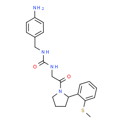 ChemSpider 2D Image | 1-(4-Aminobenzyl)-3-(2-{(2R)-2-[2-(methylsulfanyl)phenyl]-1-pyrrolidinyl}-2-oxoethyl)urea | C21H26N4O2S