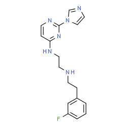 ChemSpider 2D Image | N-[2-(3-Fluorophenyl)ethyl]-N'-[2-(1H-imidazol-1-yl)-4-pyrimidinyl]-1,2-ethanediamine | C17H19FN6