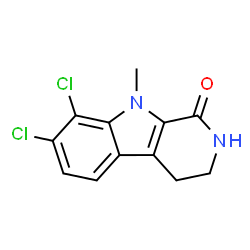 ChemSpider 2D Image | 7,8-Dichloro-9-methyl-2,3,4,9-tetrahydro-1H-beta-carbolin-1-one | C12H10Cl2N2O