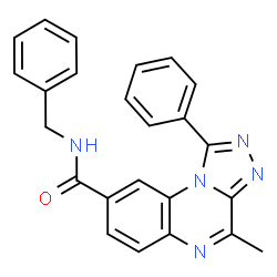 ChemSpider 2D Image | N-Benzyl-4-methyl-1-phenyl[1,2,4]triazolo[4,3-a]quinoxaline-8-carboxamide | C24H19N5O