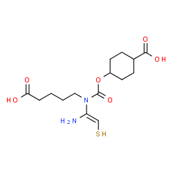 ChemSpider 2D Image | trans-4-({[(E)-1-Amino-2-sulfanylvinyl](4-carboxybutyl)carbamoyl}oxy)cyclohexanecarboxylic acid | C15H24N2O6S