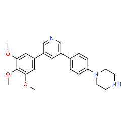 ChemSpider 2D Image | 1-{4-[5-(3,4,5-Trimethoxyphenyl)-3-pyridinyl]phenyl}piperazine | C24H27N3O3