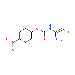 ChemSpider 2D Image | trans-4-({[(E)-1-Amino-2-sulfanylvinyl]carbamoyl}oxy)cyclohexanecarboxylic acid | C10H16N2O4S