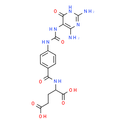 ChemSpider 2D Image | N-(4-{[(2,4-Diamino-6-oxo-1,6-dihydro-5-pyrimidinyl)carbamoyl]amino}benzoyl)-L-glutamic acid | C17H19N7O7