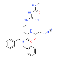 ChemSpider 2D Image | N~2~-(Azidoacetyl)-N,N-dibenzyl-N~5~-[N-(methylcarbamoyl)carbamimidoyl]-L-ornithinamide | C24H31N9O3