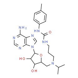 ChemSpider 2D Image | 5'-Deoxy-5'-[isopropyl(3-{[(4-methylphenyl)carbamoyl]amino}propyl)amino]adenosine | C24H34N8O4