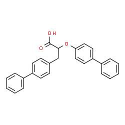 ChemSpider 2D Image | (2S)-3-(4-Biphenylyl)-2-(4-biphenylyloxy)propanoic acid | C27H22O3