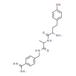 ChemSpider 2D Image | (2R)-2-Amino-N-{(2S)-1-[(4-carbamimidoylbenzyl)amino]-1-oxo-2-propanyl}-4-(4-hydroxyphenyl)butanamide | C21H27N5O3