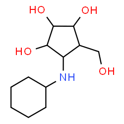 ChemSpider 2D Image | (1R,2S,3S,4R,5R)-4-(Cyclohexylamino)-5-(hydroxymethyl)-1,2,3-cyclopentanetriol | C12H23NO4