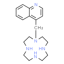 ChemSpider 2D Image | 4-(1,4,7,10-Tetraazacyclododecan-1-ylmethyl)quinoline | C18H27N5